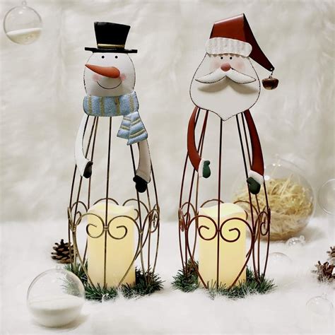 MorTime 2 Pack Christmas Candle Lantern with LED Lights, 